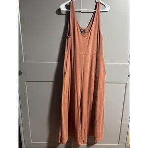 Mien Lakeside Stretchy Sleeveless Wide Leg Jumpsuit Pink Med Lagenlook Minimal